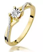 Pierścionek Bonore Crystal Ollomontze złota próby 585 z diamentem 0,08 ct
