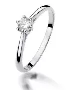 Pierścionek Bonore Simple Francicaz białego złota próby 585 z diamentem 0,15 ct
