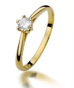 Pierścionek Bonore Simple Carimateze złota próby 585 z diamentem 0,15 ct