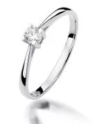 Pierścionek Bonore Simple Maieratoz białego złota próby 585 z diamentem 0,15 ct