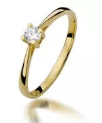 Pierścionek Bonore Simple Cavargnaze złota próby 585 z diamentem 0,15 ct