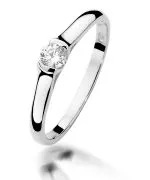 Pierścionek Bonore Elegant Dorzanoz białego złota próby 585 z diamentem 0,15 ct