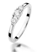 Pierścionek Bonore Crystal Amegliaz białego złota próby 585 z diamentem 0,15 ct