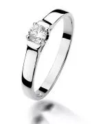 Pierścionek Bonore Elegant Verronez białego złota próby 585 z diamentem 0,18 ct
