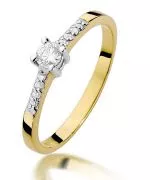 Pierścionek Bonore Crystal Valnegraze złota próby 585 z diamentem 0,15 ct