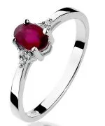 Pierścionek Bonore Midnight Montoggioz białego złota próby 585 z rubinem 0,6 ct