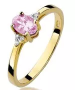 Pierścionek Bonore Crystal Privernoze złota próby 585 z różowym topazem 0,5 ct