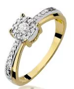 Pierścionek Bonore Crystal Paladinaze złota próby 585 z diamentem 0,08 ct