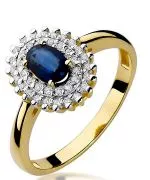 Pierścionek Bonore Crystal Fabbricoze złota próby 585 z szafirem 0,7 ct