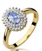 Pierścionek Bonore Midnight Palmianoze złota próby 585 z tanzanitem 0,4 ct