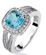 Pierścionek Bonore Crystal Bardolinoz białego złota próby 585 z topazem 2,6 ct
