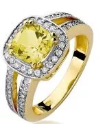 Pierścionek Bonore Crystal Induno Olonaze złota próby 585 z cytrynem 2 ct