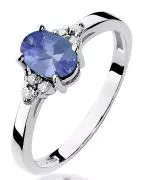 Pierścionek Bonore Simple Zenevredoz białego złota próby 585 z tanzanitem 0,7 ct