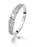Pierścionek Bonore Crystal Nicoteraz białego złota próby 585 z diamentem 0,1 ct