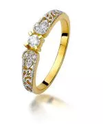 Pierścionek Bonore Crystal Dizzascoze złota próby 585 z diamentem 0,1 ct