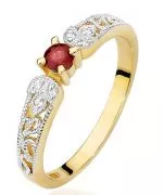 Pierścionek Bonore Crystal Serramazzonize złota próby 585 z rubinem 0,1 ct