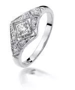 Pierścionek Bonore Crystal Villalbaz białego złota próby 585 z diamentem 0,1 ct