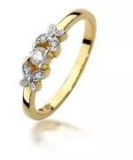 Pierścionek Bonore Crystal Faloppioze złota próby 585 z diamentem 0,1 ct