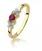 Pierścionek Bonore Crystal Flaibanoze złota próby 585 z rubinem 0,15 ct