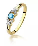 Pierścionek Bonore Crystal Guarcinoze złota próby 585 z topazem 0,15 ct