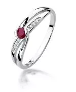 Pierścionek Bonore Midnight Cremenagaz białego złota próby 585 z rubinem 0,15 ct