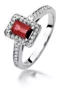 Pierścionek Bonore Midnight Gallaratez białego złota próby 585 z rubinem 0,8 ct