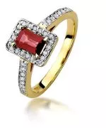 Pierścionek Bonore Crystal Zola Predosaze złota próby 585 z rubinem 0,8 ct