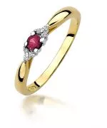 Pierścionek Bonore Crystal Latisanaze złota próby 585 z rubinem 0,15 ct