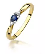 Pierścionek Bonore Simple Migliaroze złota próby 585 z szafirem 0,15 ct