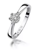 Pierścionek Bonore Elegant Acirealez białego złota próby 585 z diamentem 0,2 ct