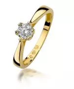 Pierścionek Bonore Elegant Carpianoze złota próby 585 z diamentem 0,2 ct