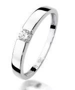 Pierścionek Bonore Simple Zambronez białego złota próby 585 z diamentem 0,12 ct