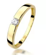 Pierścionek Bonore Simple Inverigoze złota próby 585 z diamentem 0,12 ct