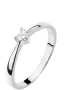 Pierścionek Bonore Simple San Filiz białego złota próby 585 z diamentem 0,1 ct