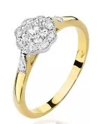 Pierścionek Bonore Blossom Palestroze złota próby 585 z diamentem 0,23 ct