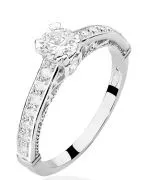 Pierścionek Bonore Crystal La Loggiaz białego złota próby 585 z diamentem 0,3 ct