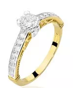 Pierścionek Bonore Crystal Terzolasze złota próby 585 z diamentem 0,3 ct