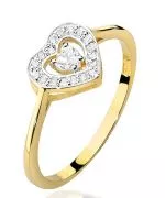Pierścionek Bonore Love Rocca Ciglièze złota próby 585 z diamentem 0,1 ct
