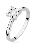 Pierścionek Bonore Elegant Randazzoz białego złota próby 585 z diamentem 0,2 ct