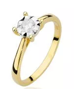 Pierścionek Bonore Elegant Carugateze złota próby 585 z diamentem 0,2 ct
