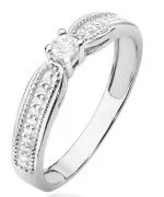 Pierścionek Bonore Crystal Zubienaz białego złota próby 585 z diamentem 0,08 ct