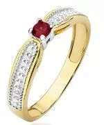 Pierścionek Bonore Crystal Lestizzaze złota próby 585 z rubinem 0,15 ct