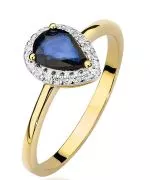 Pierścionek Bonore Crystal Dovadolaze złota próby 585 z szafirem 0,6 ct