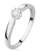 Pierścionek Bonore Elegant Lessonaz białego złota próby 585 z diamentem 0,15 ct