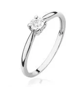 Pierścionek Bonore Simple Badolatoz białego złota próby 585 z diamentem 0,08 ct
