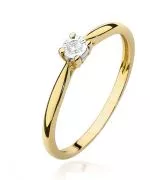 Pierścionek Bonore Simple Bernezzoze złota próby 585 z diamentem 0,03 ct