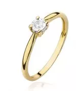 Pierścionek Bonore Simple Ortoveroze złota próby 585 z diamentem 0,08 ct