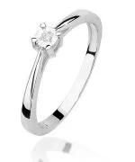 Pierścionek Bonore Simple Collianoz białego złota próby 585 z diamentem 0,02 ct