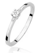 Pierścionek Bonore Simple Vinadioz białego złota próby 585 z diamentem 0,0086 ct