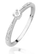 Pierścionek Bonore Midnight Calossoz białego złota próby 585 z diamentem 0,0086 ct